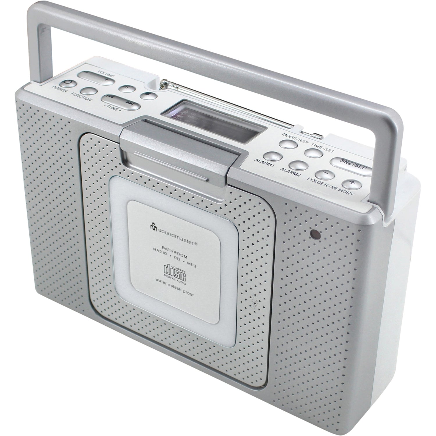 Soundmaster BCD480 Badezimmerradio Küchenradio CD-Player Stereolautsprecher Uhrzeitanzeige IPX4 spritzwassergeschützt