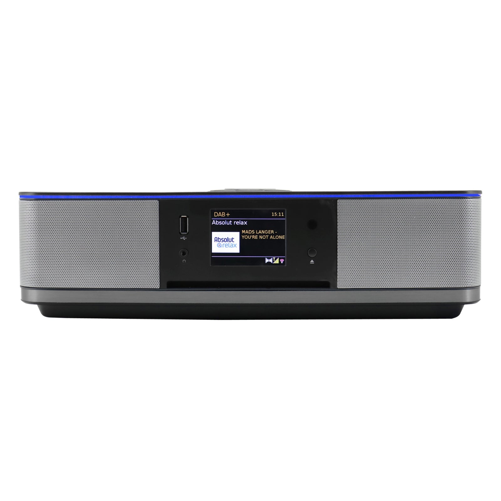 Soundmaster HighLine ICD2023SW Internetradio Kompaktanlage CD-Player WLAN 2,4/5 GHz LED Ambientebeleuchung DAB+ Bluetooth USB APP-Steuerung Farbdisplay