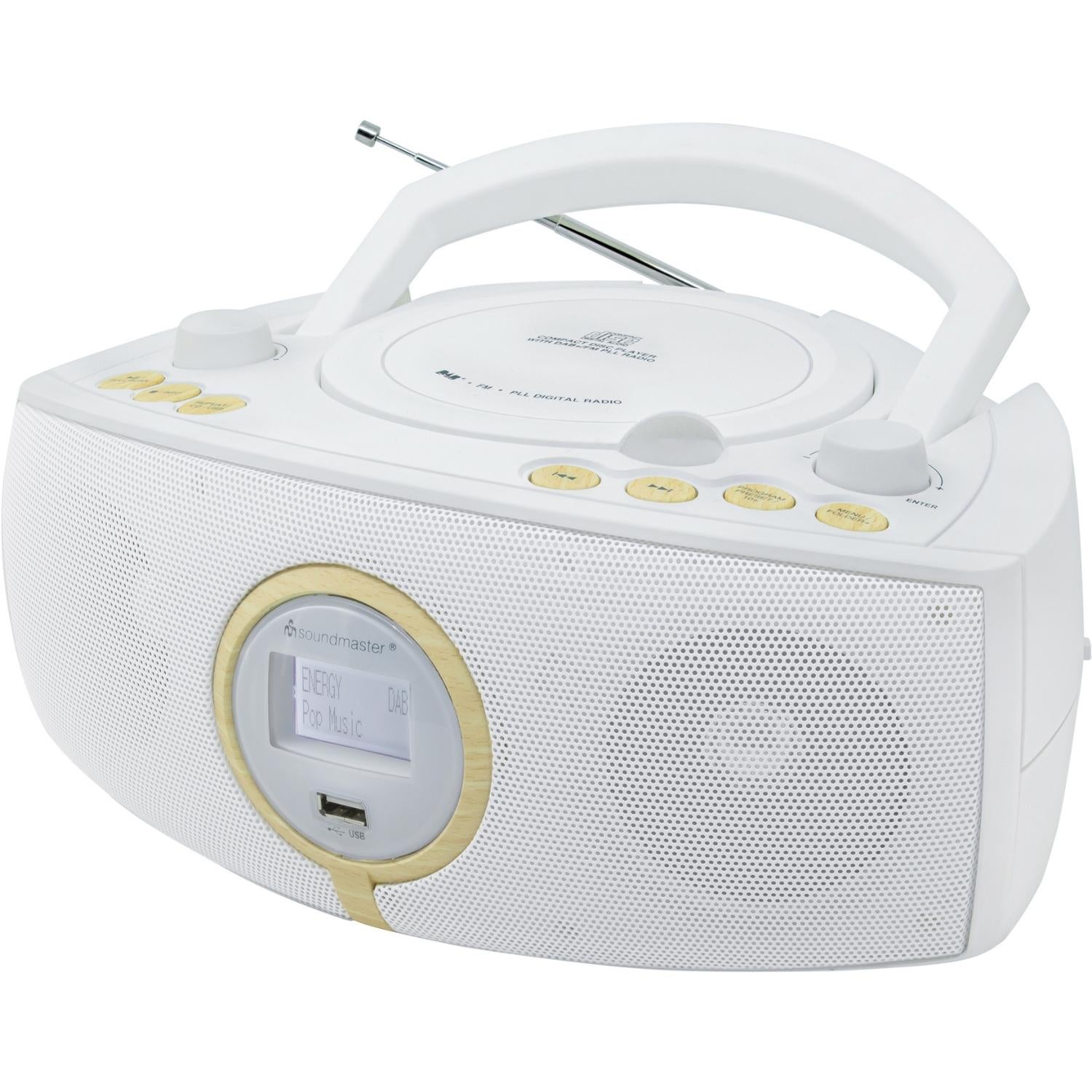 Soundmaster SCD1500WE tragbares Digitalradio CD-Player DAB+ UKW-PLL