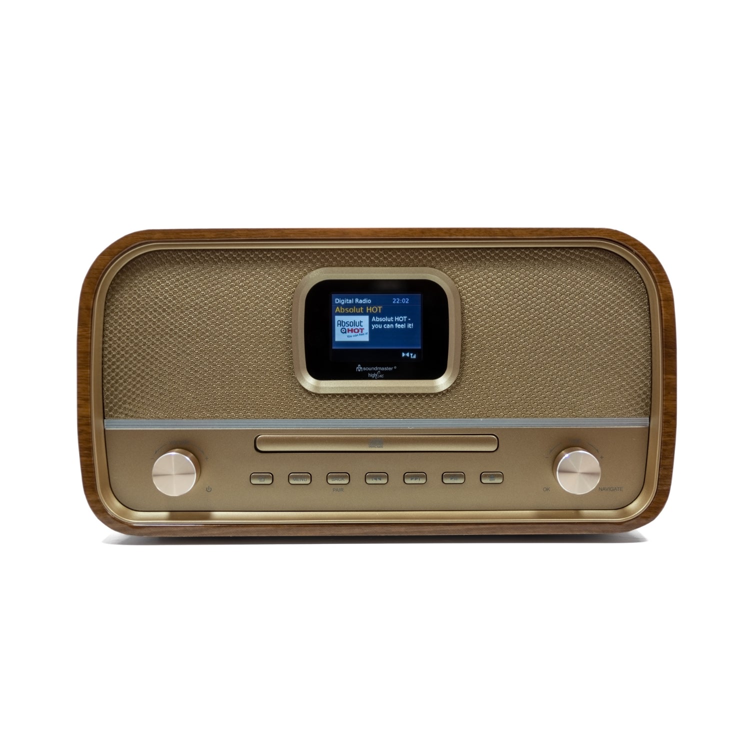 Soundmaster HighLine DAB970BR1 Retro Kompaktanlage Stereo HiFi-Anlage DAB+ UKW CD-Player MP3 USB Bluetooth Streaming Farbdisplay