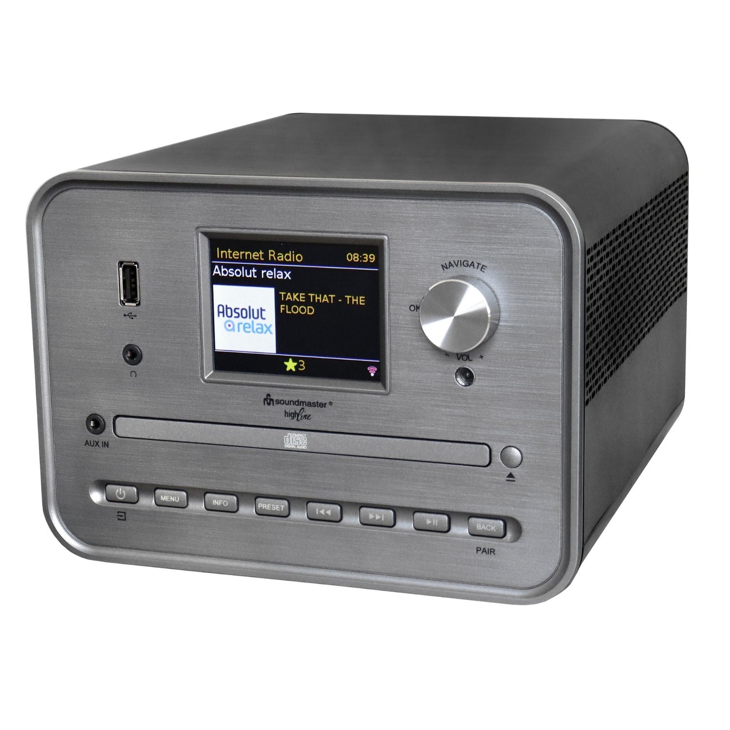 Soundmaster HighLine ICD1050SW Internetradio Kompaktanlage CD-Player Stereo WLAN 2,4/5 GHz DAB+ Bluetooth USB MP3 APP Farbdisplay Wecker