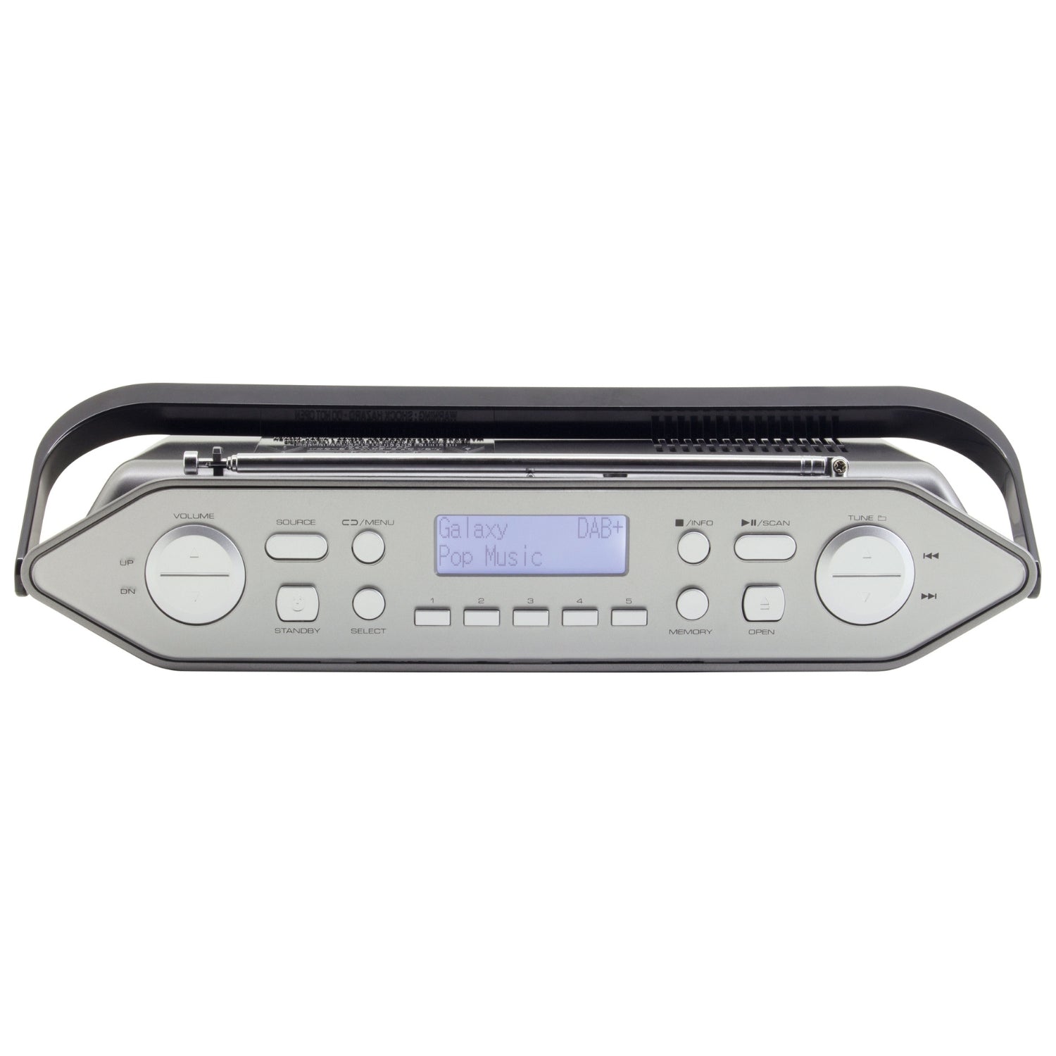 Soundmaster RCD1770AN tragbares Digitalradio CD-Player DAB+ USB MP3 Kopfhöreranschluss Uhr