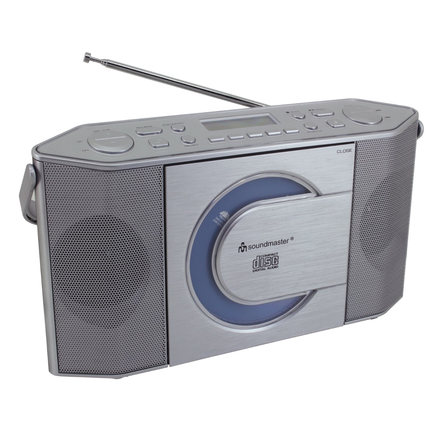 Soundmaster RCD1770SI tragbares Radio mit CD-Player digital DAB+ USB MP3 Kopfhöreranschluss Uhr