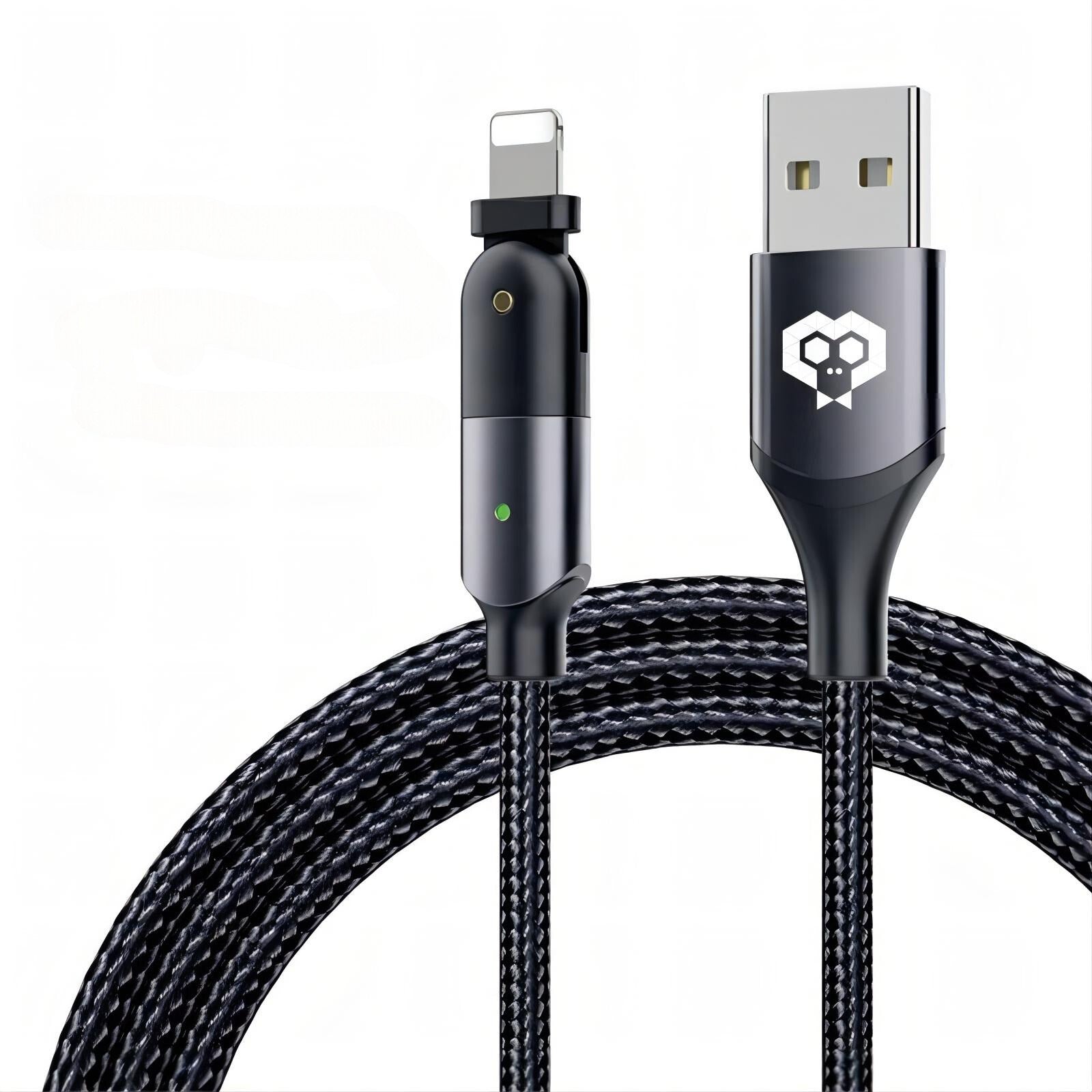 Câble MonkeyTEC USB C vers Lightning pour Apple iPhone avec fonction de charge rapide et rotation à 180° PD-8P-180