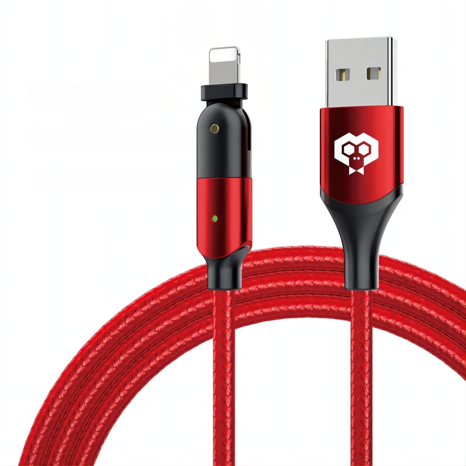 MonkeyTEC USB C to Lightning cable for Apple iPhone with quick charging function and 180° rotation PD-8P-180