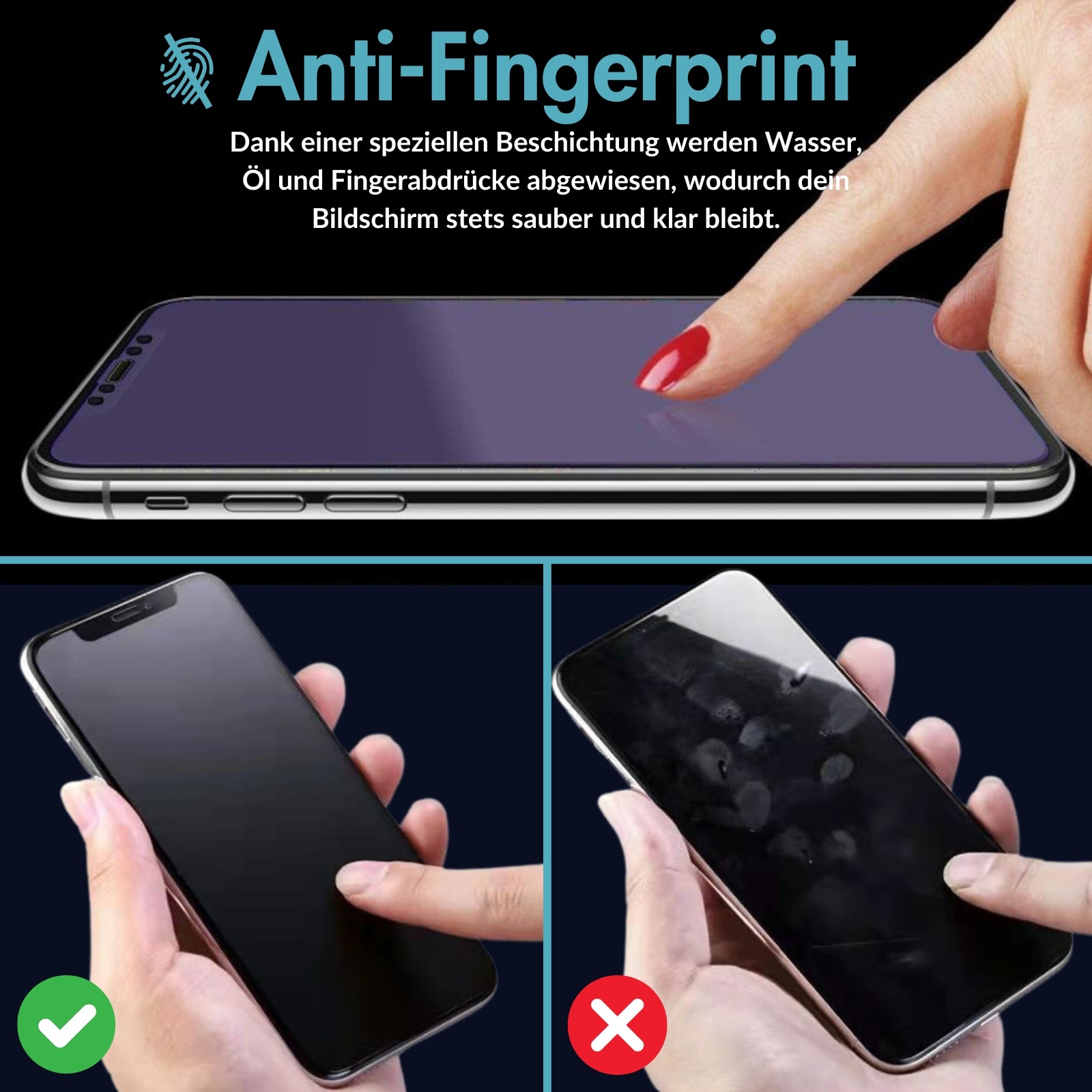 MonkeyTEC Pack de 3 Protections d'écran Mat Antireflet + Anti-Traces de Doigts Apple iPhone Dureté H9