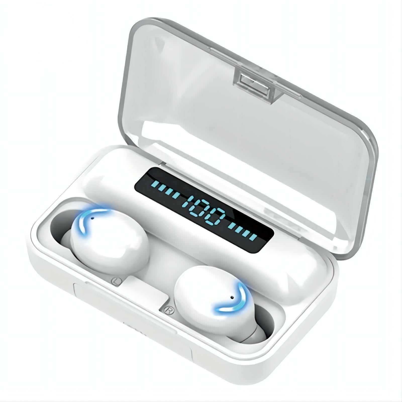 Casque Bluetooth MonkeyTEC 100 heures de lecture Batterie externe USB-C Charge rapide 2 000 mAh Capteur tactile Bluetooth 5.1 Microphone intra-auriculaire à basses profondes TWS-F9-5C