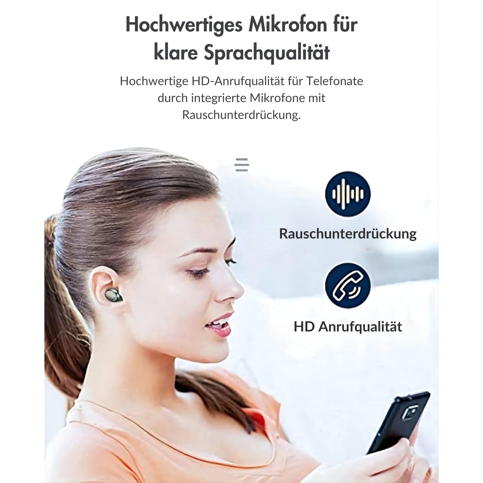 MonkeyTEC TWS-F9-5C Ear-Buds In-Ear-Kopfhörer Bluetooth USB-C Mikrofon Powerbank Touch Sensor