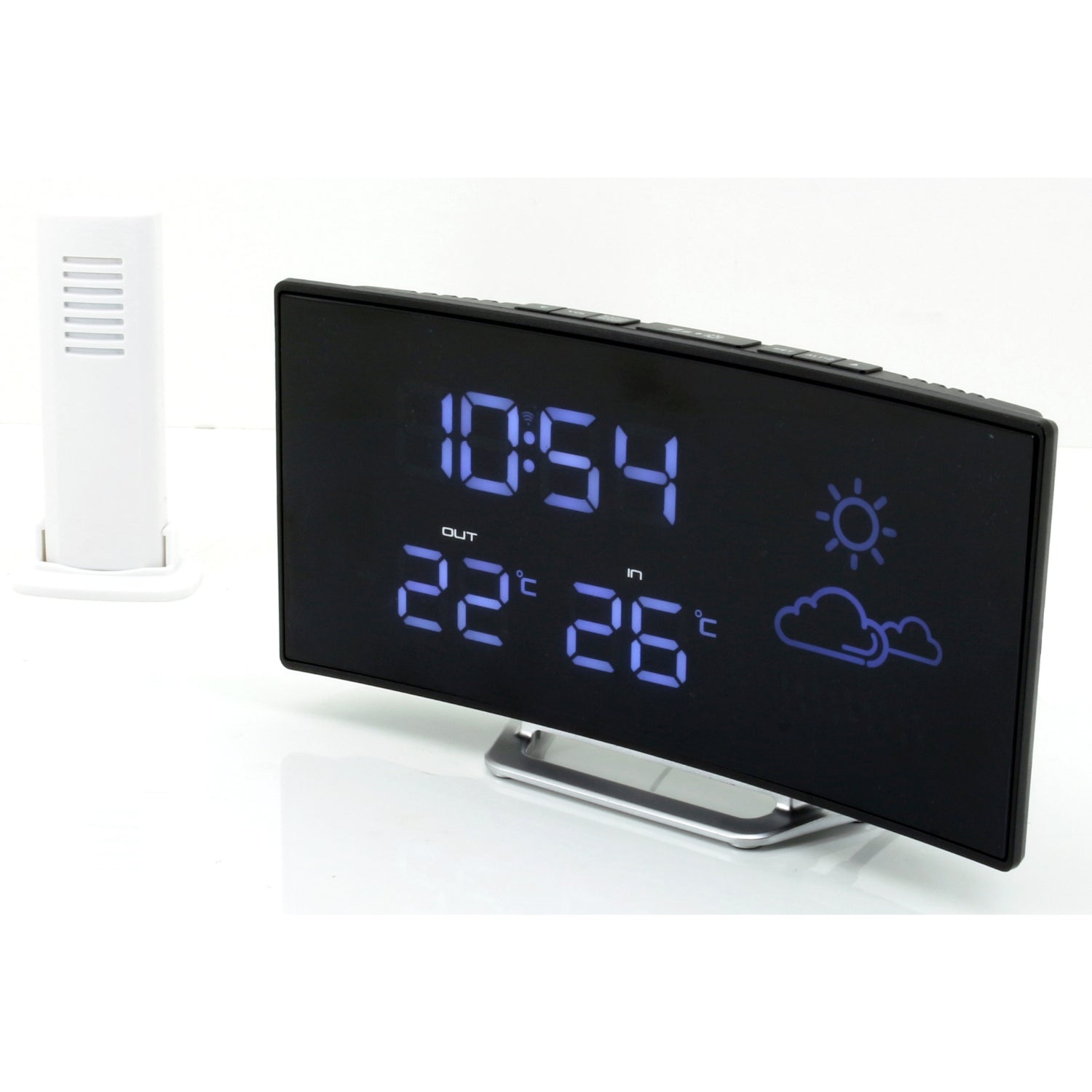 Soundmaster FUR100 weather station wireless outdoor sensor radio alarm clock LCD sleep timer FM radio