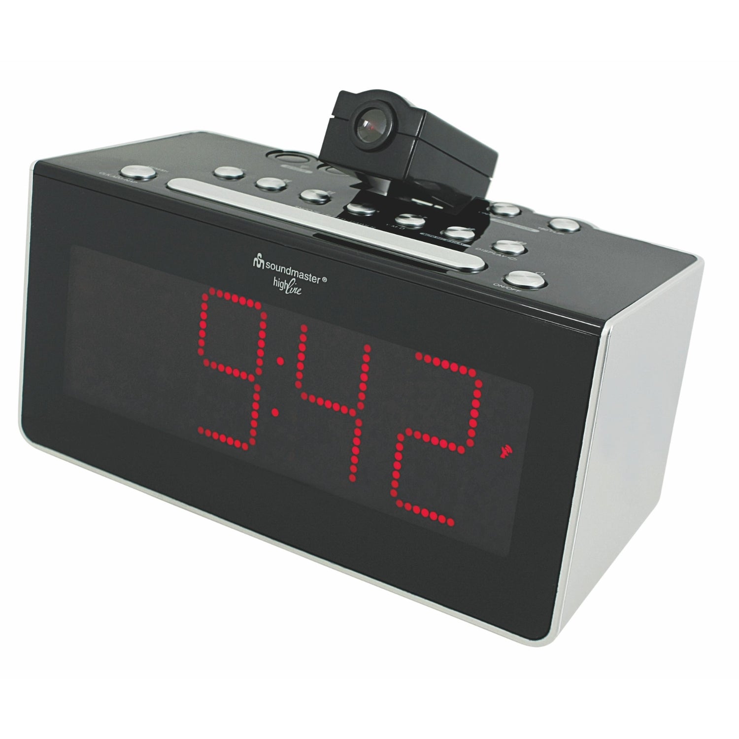 Soundmaster FUR6005 Funkgesteuertes Uhrenradio mit Projektion & IR-Sensor Funkuhr Projektionswecker