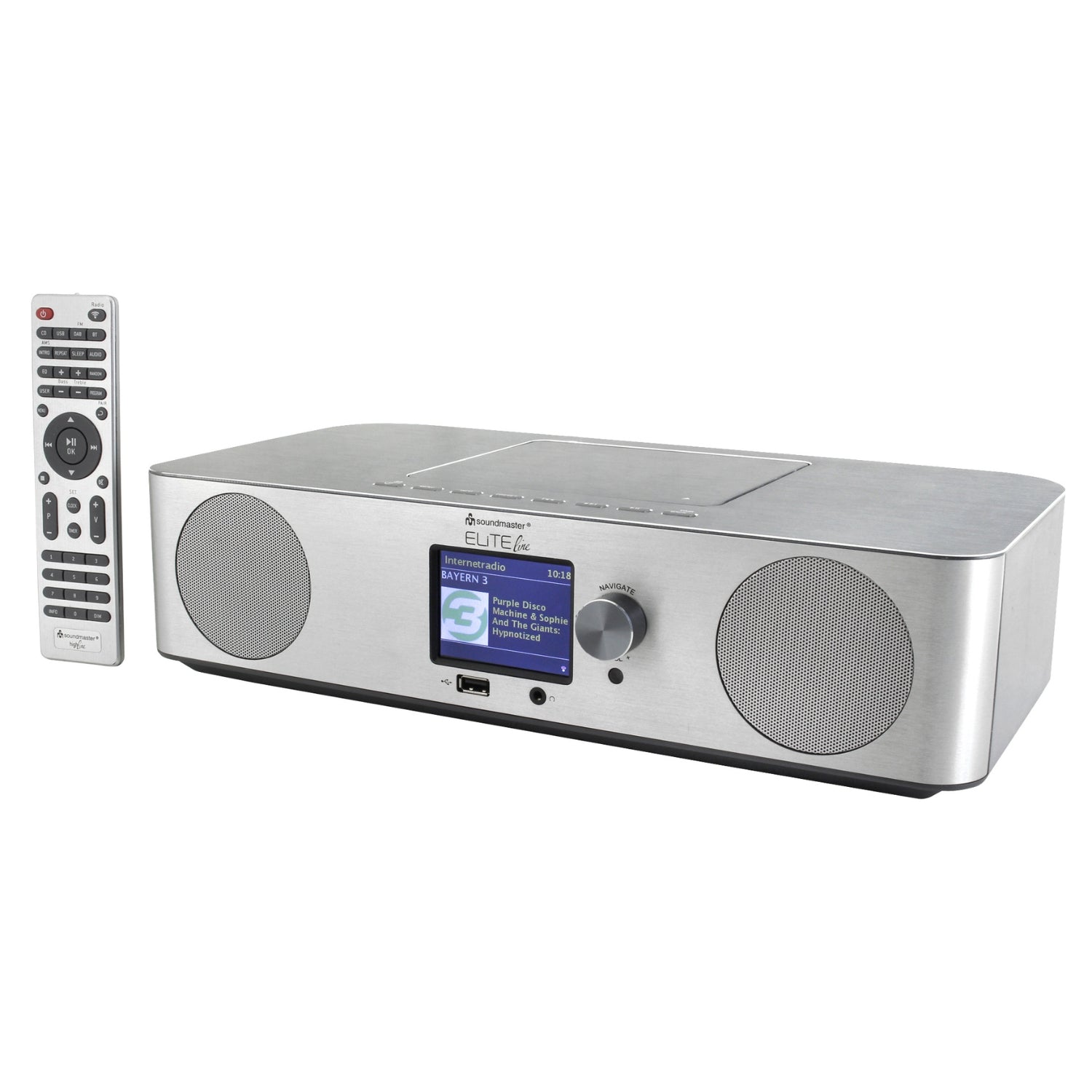 Soundmaster EliteLine ICD2060SI Internetradio CD-Player Bluetooth DAB+ USB SPOTIFY APP-Steuerung