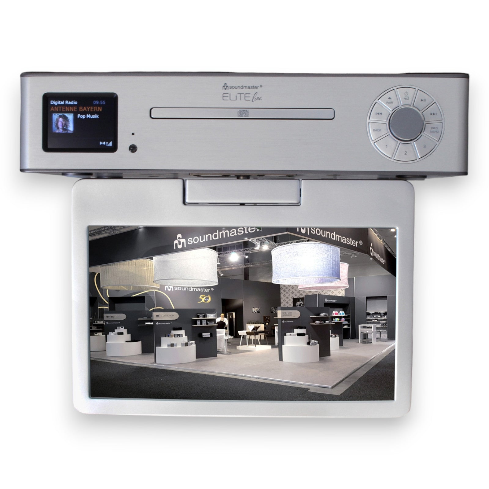 Soundmaster EliteLine KTD1020SI kitchen radio multi media center for undercounter with CD, DVB-T2, DAB+, FM, USB and Bluetooth