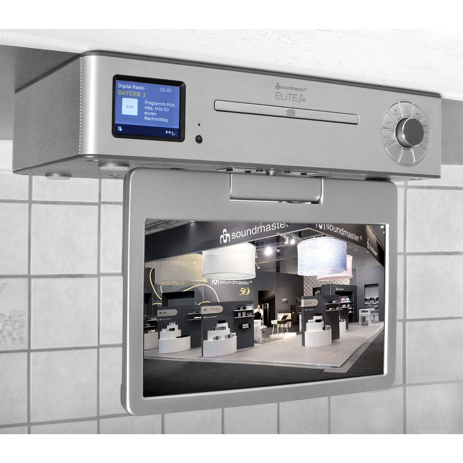 Soundmaster EliteLine KTD1020SI Küchenradio Multi Media Center zum Unterbau mit CD, DVB-T2, DAB+, UKW, USB und Bluetooth