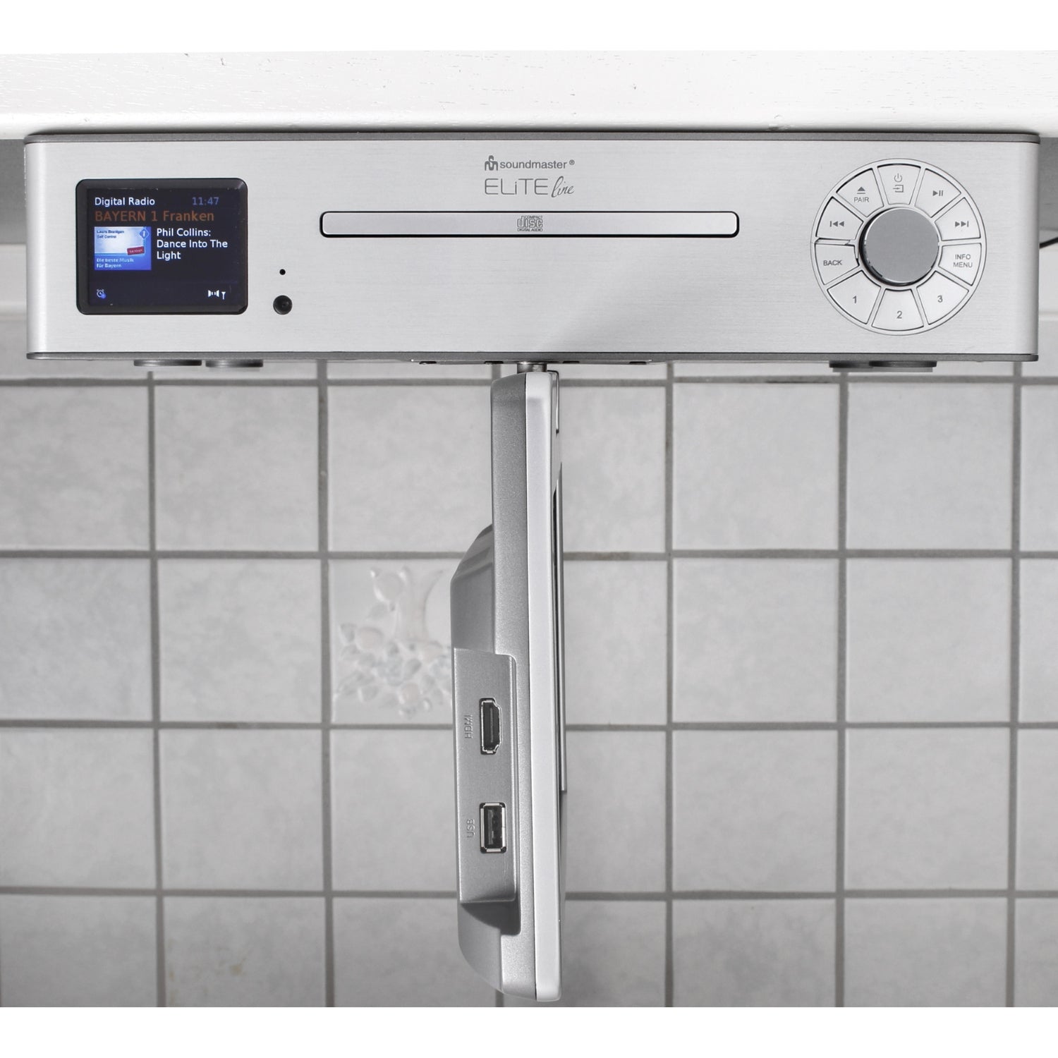 Soundmaster EliteLine KTD1020SI Küchenradio Multi Media Center zum Unterbau mit CD, DVB-T2, DAB+, UKW, USB und Bluetooth