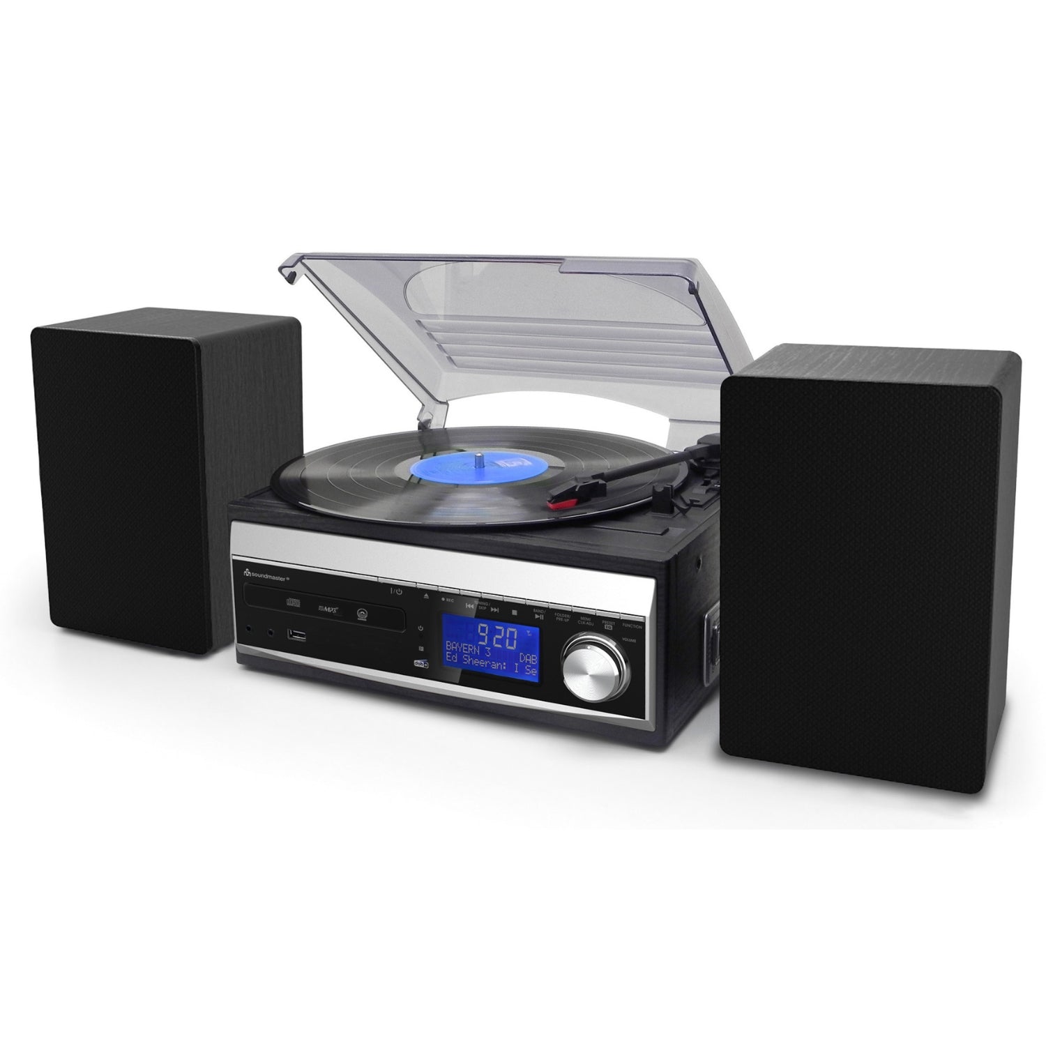 Soundmaster MCD1820SW DAB+ Stereoanlage Kompaktanlage CD-Player Plattenspieler USB SD Encoding MP3