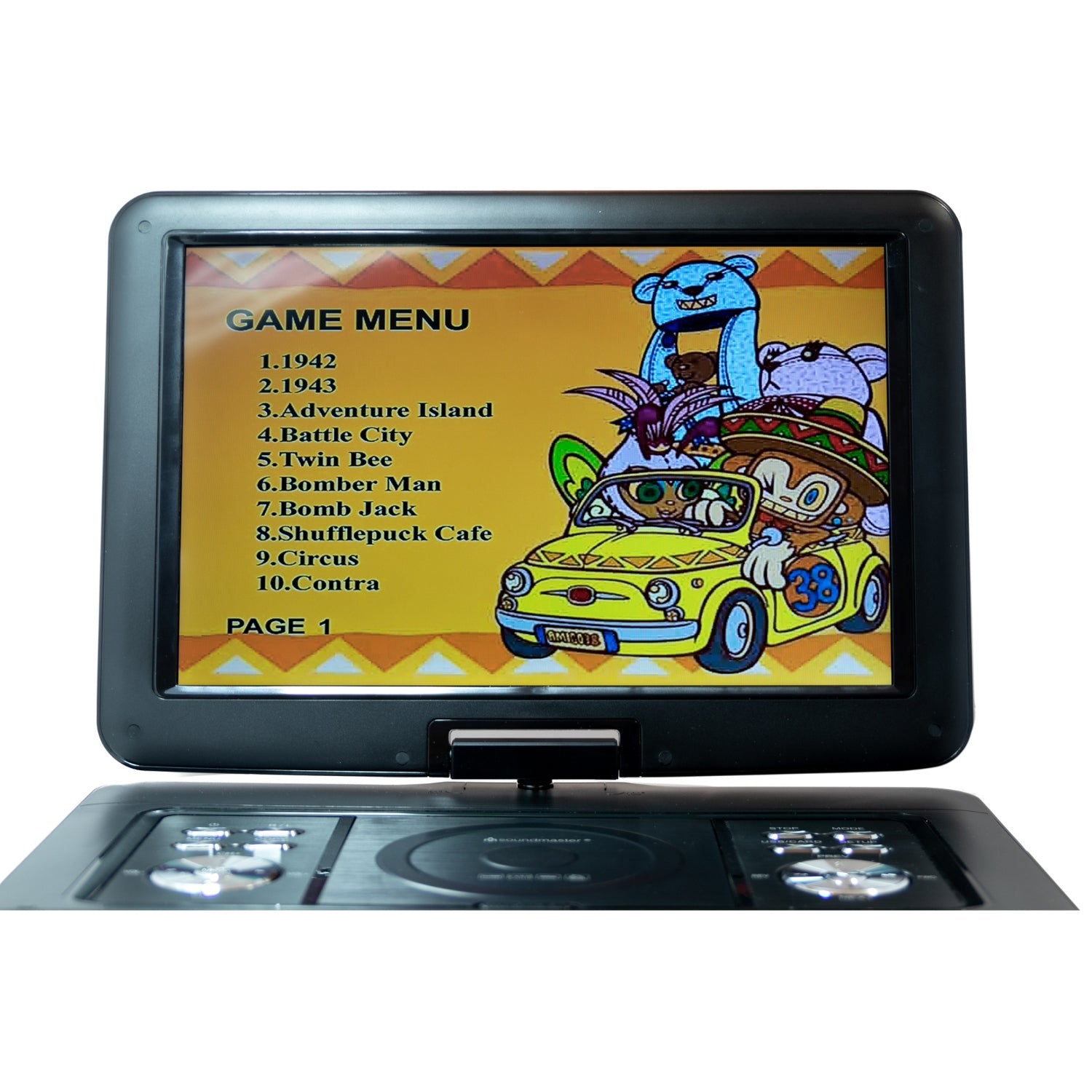 Soundmaster PDB1600SW portable DVD player with DVB-T2 HD tuner and 15.4" TFT screen incl. 300 games