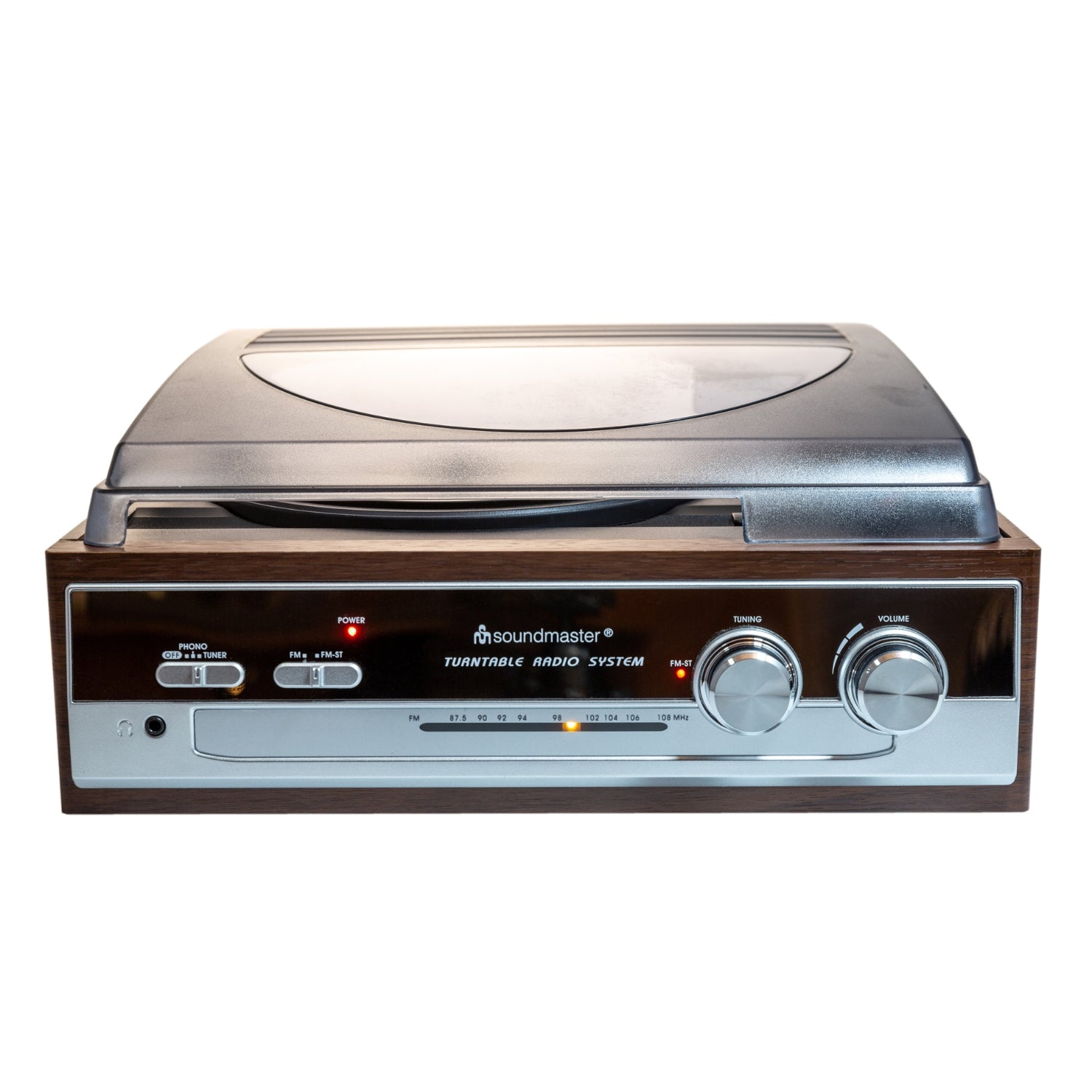 Soundmaster PL186H Plattenspieler Radio eingebaute Lautsprecher Kopfhörerbuchse Retro Nostalgie