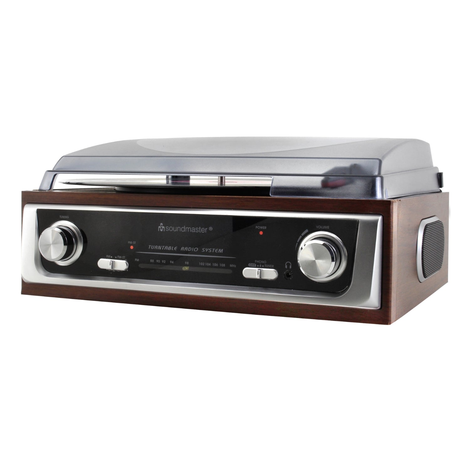 Soundmaster PL196H Plattenspieler Radio eingebaute Lautsprecher Kopfhörerbuchse Retro Nostalgie