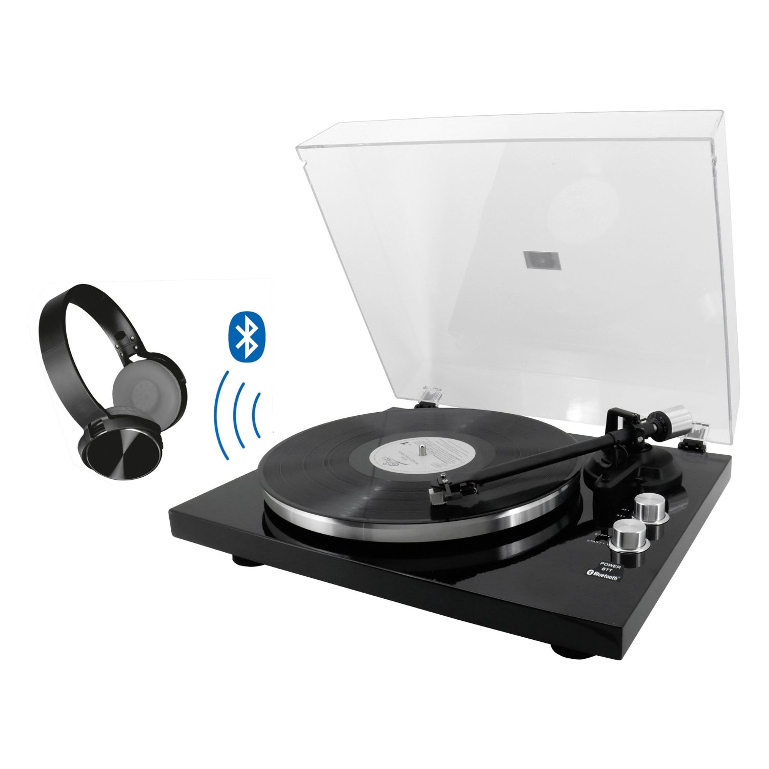 Soundmaster EliteLine PL790SW Plattenspieler mit Audio Technica Magnettonabnehmersystem und Bluetooth Übertragung