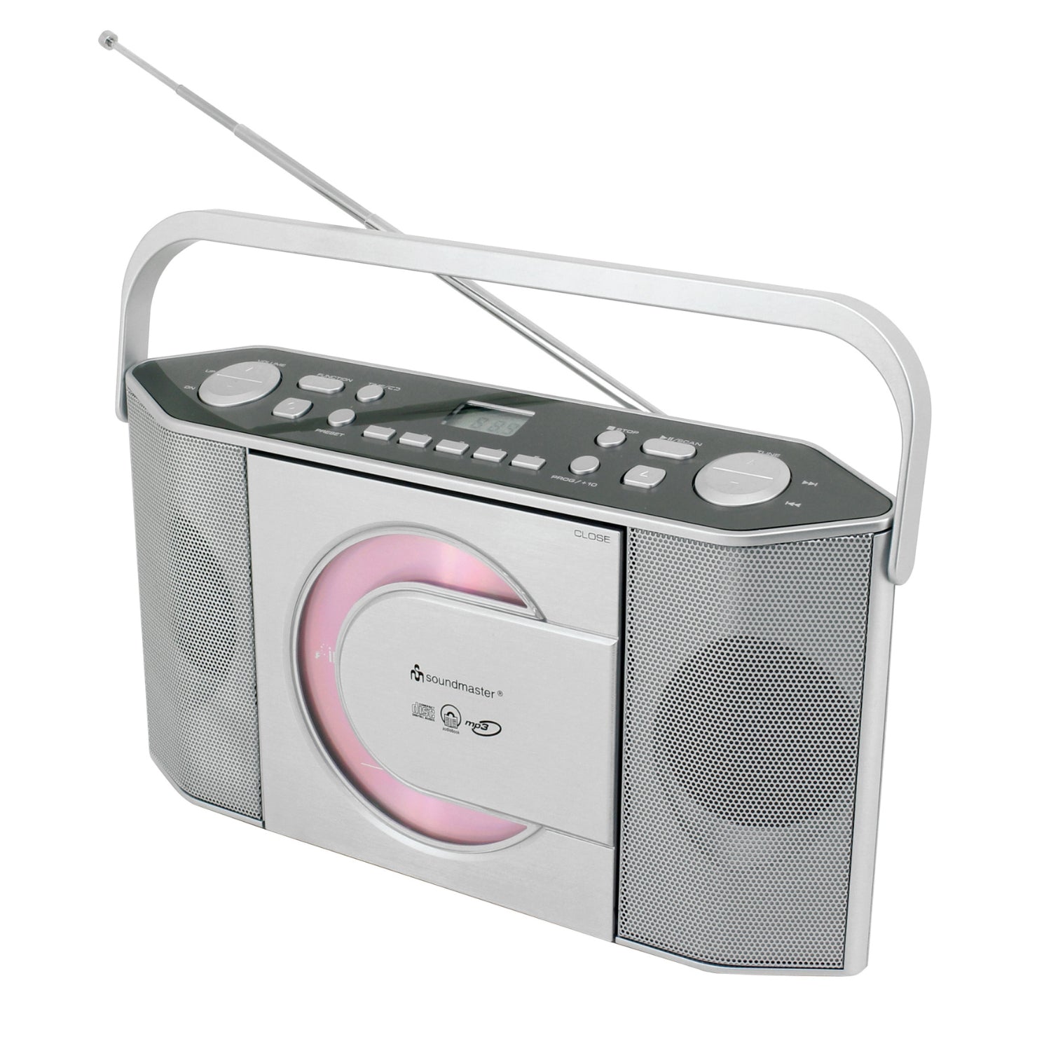 Soundmaster RCD1755SI UKW Radio mit vertikalem CD MP3 Spieler Küchenradio