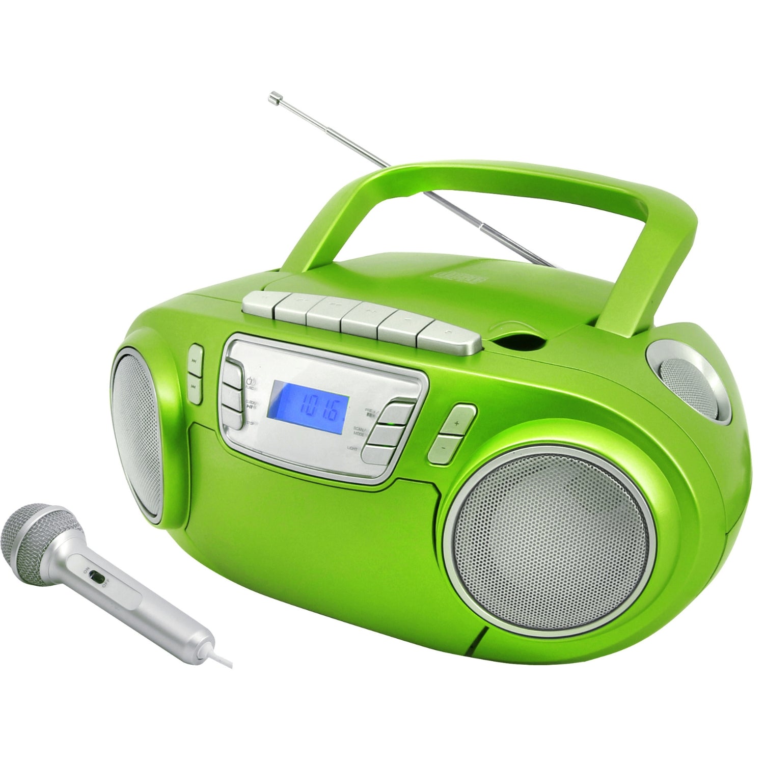 Soundmaster SCD5800GR portable CD player MP3 cassette recorder LED USB microphone karaoke