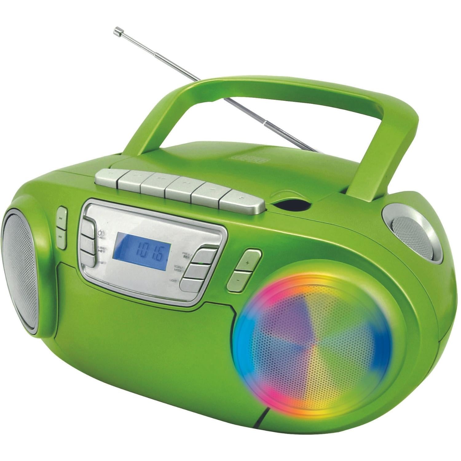 Soundmaster SCD5800GR tragbarer CD Player MP3 Kassettenrekorder LED USB Mikrofon Karaoke
