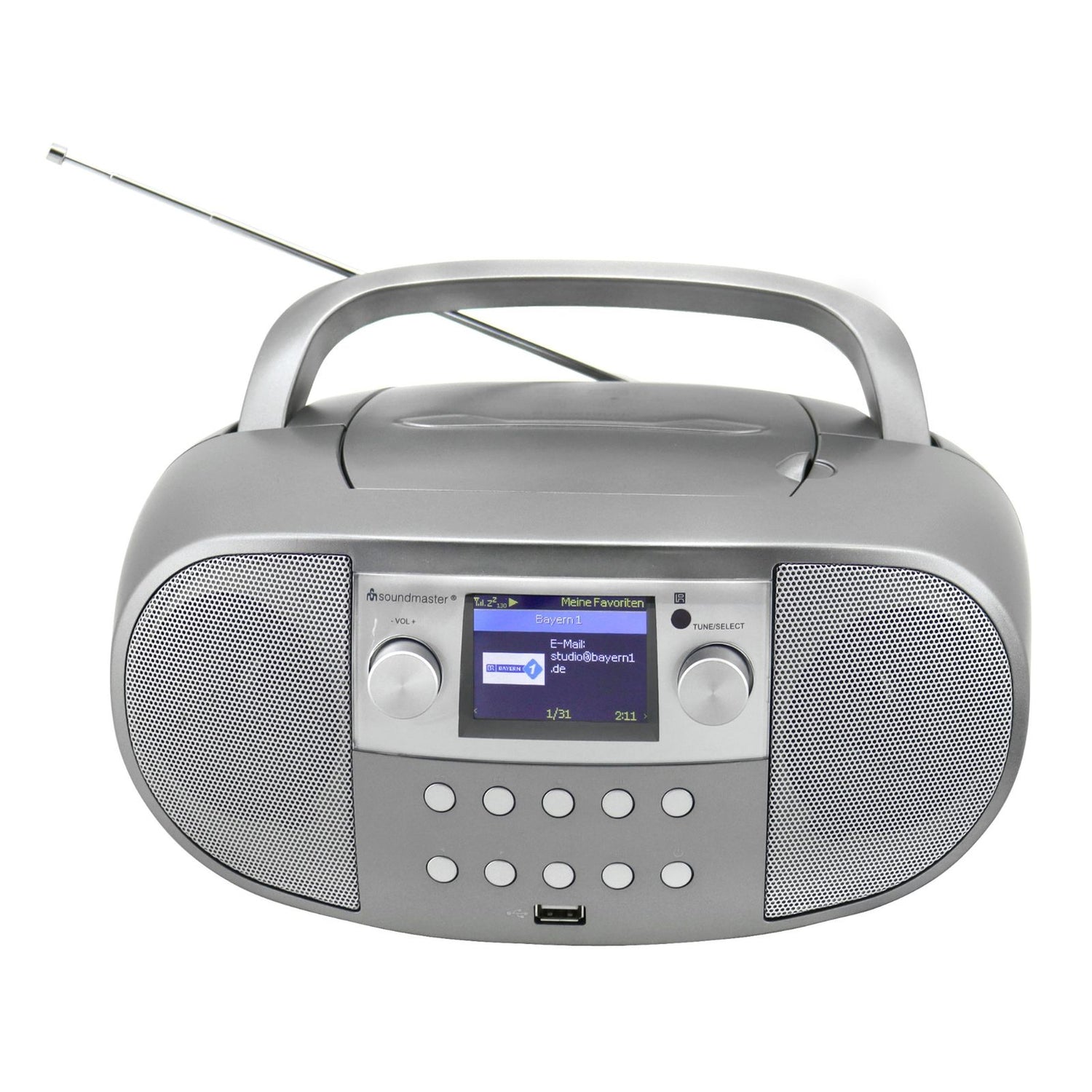 Soundmaster SCD7600TI Boombox Internetradio WLAN Netzwerkradio DLNA Bluetooth DAB+ CD USB MP3 Weckerfunktion Hörbuchfunktion Farbdisplay
