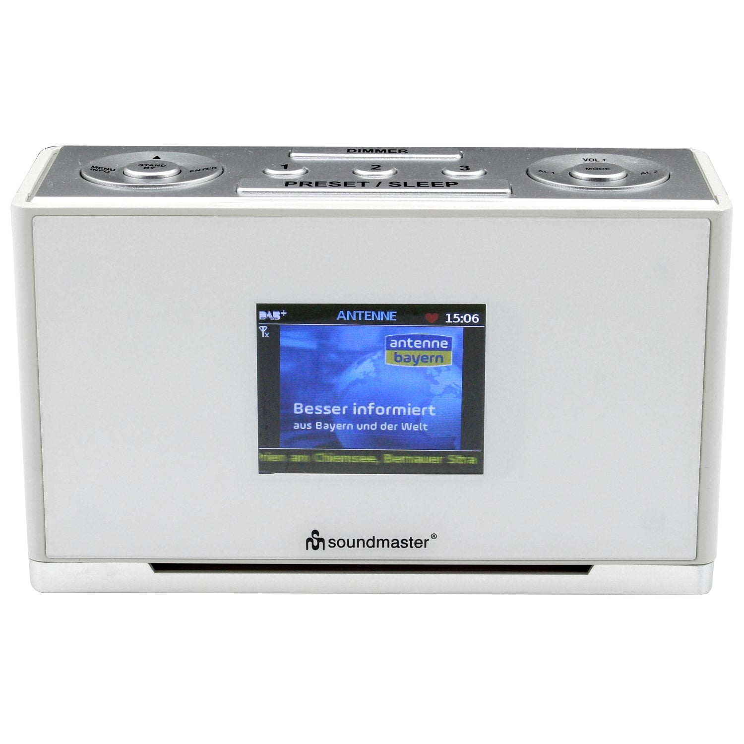 Soundmaster UR240WE DAB+ FM clock radio with color display