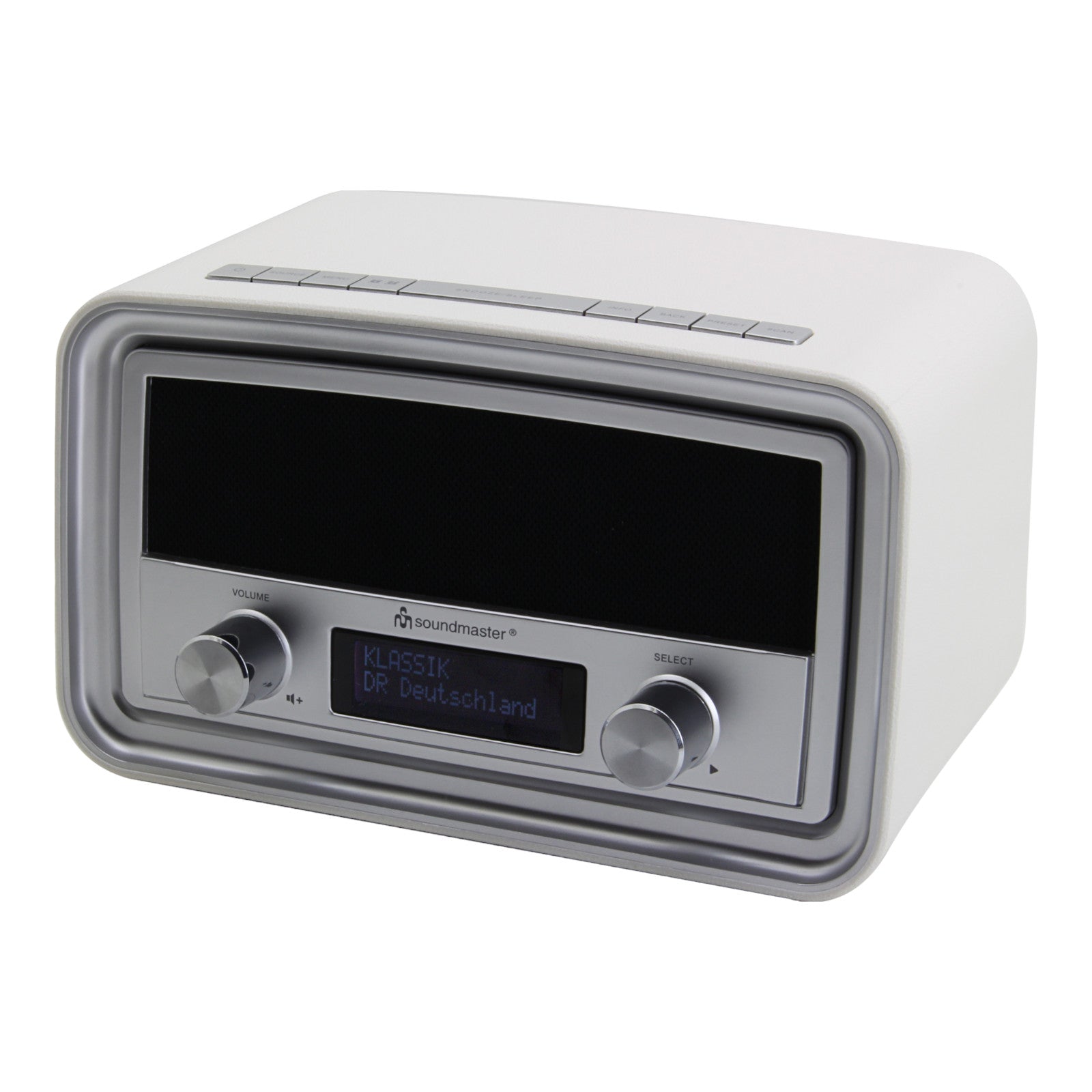 Soundmaster UR190WE DAB+ FM retro clock radio with USB charging socket