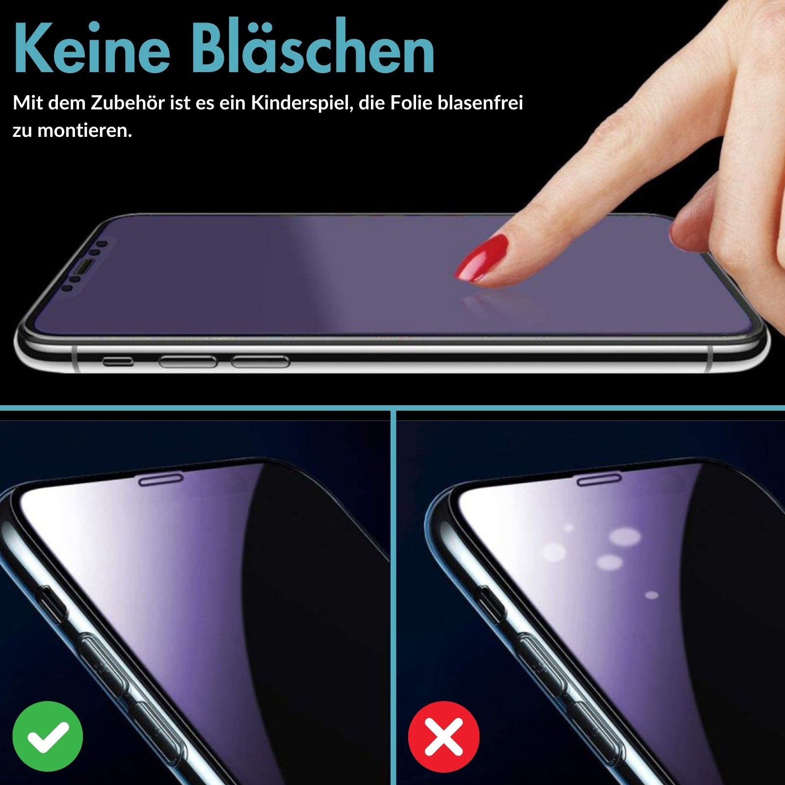 MonkeyTEC Pack de 3 Protections d'écran, Anti-lumière Bleue + Anti-Lumière Verte, Protection contre l'éblouissement pour Yeux sensibles et stressés, Apple iPhone, dureté H9