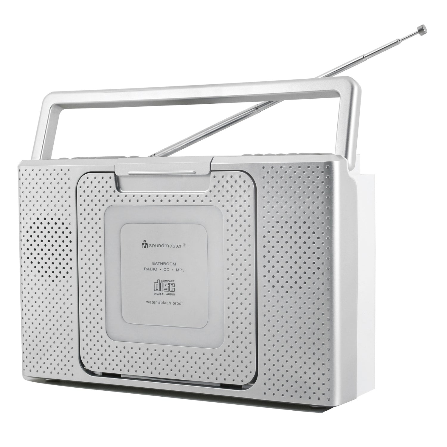 Soundmaster BCD480 radio de salle de bain radio de cuisine lecteur CD horloge IPX4 résistant aux éclaboussures