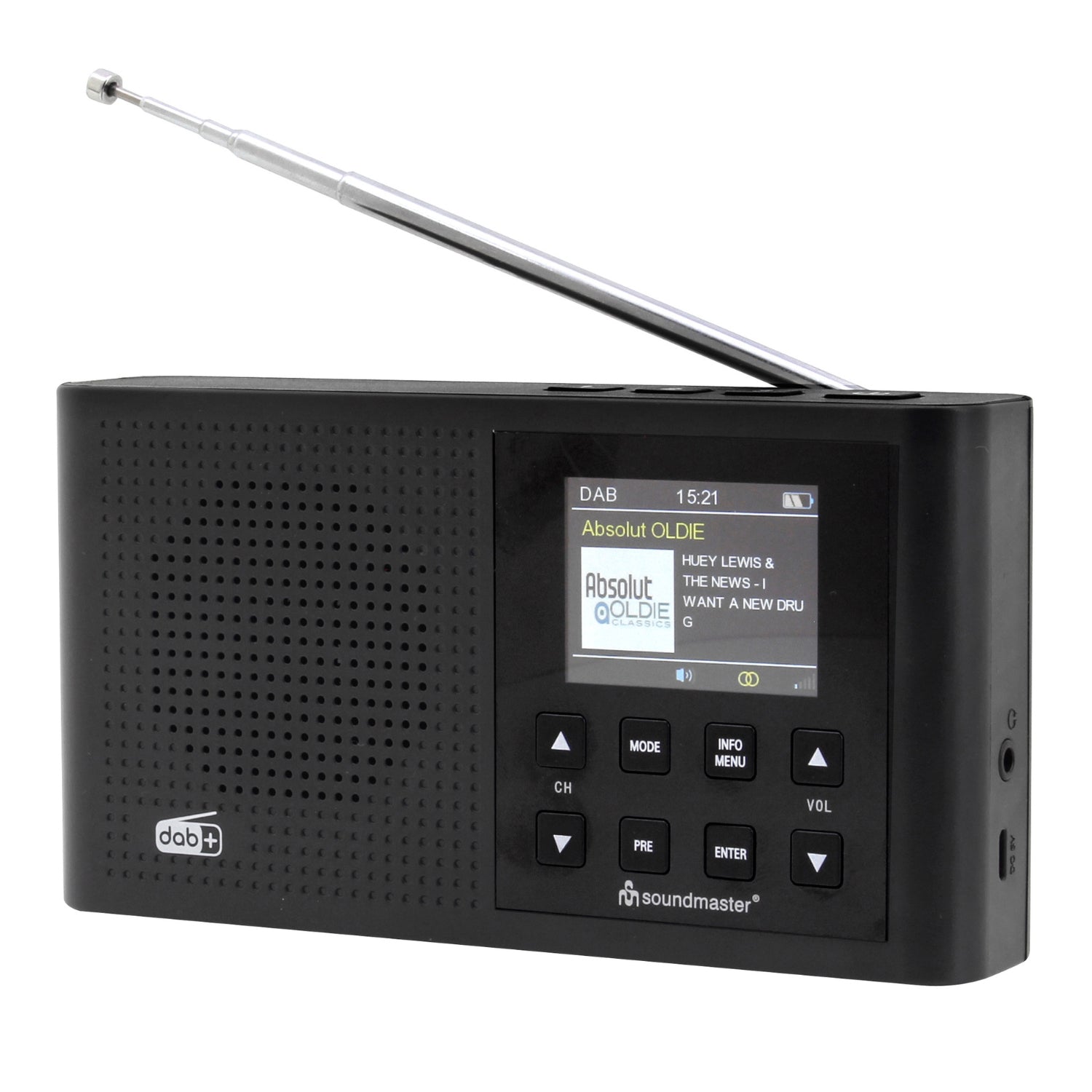 Soundmaster DAB165SW DAB+ FM digital radio Li-Io battery headphone jack