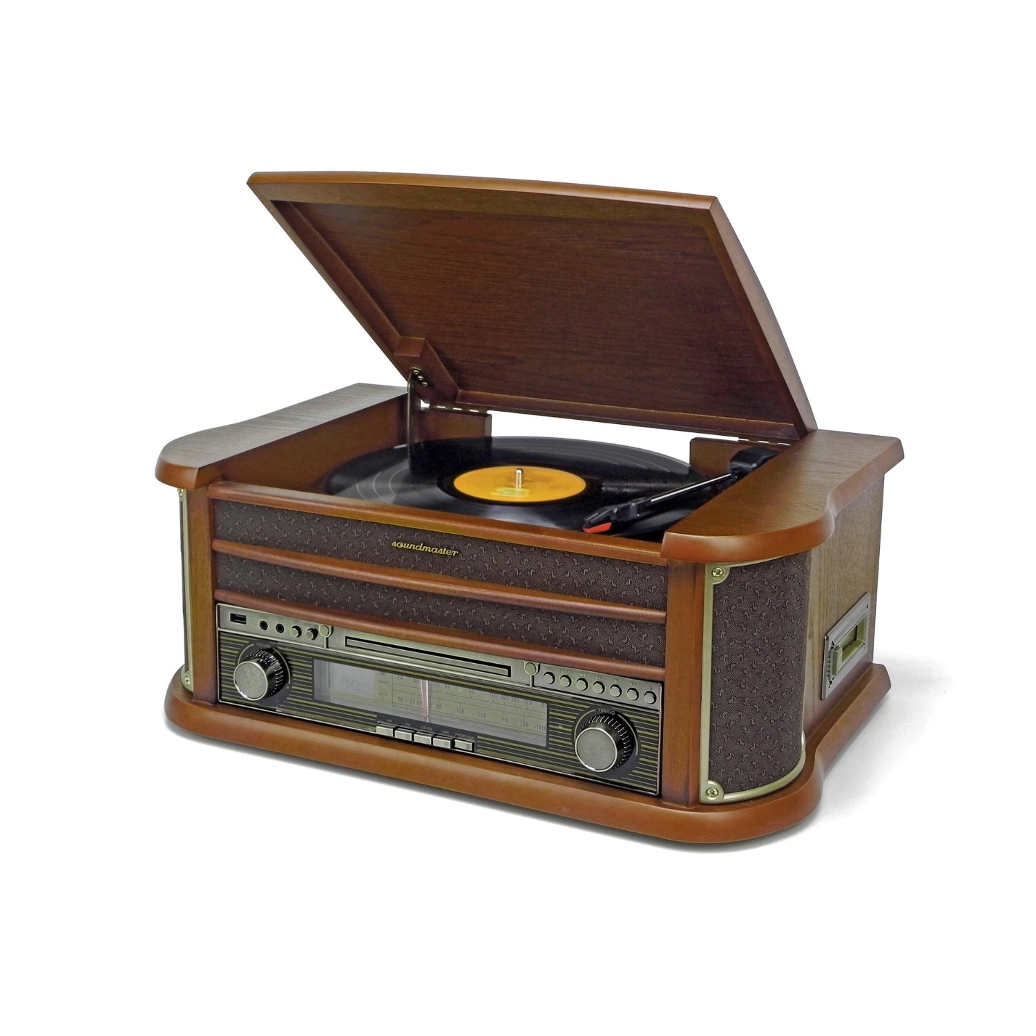 Soundmaster NR560 système stéréo nostalgique système compact platine vinyle lecteur CD MP3 encodage USB lecteur cassette connexion 75 Ohm