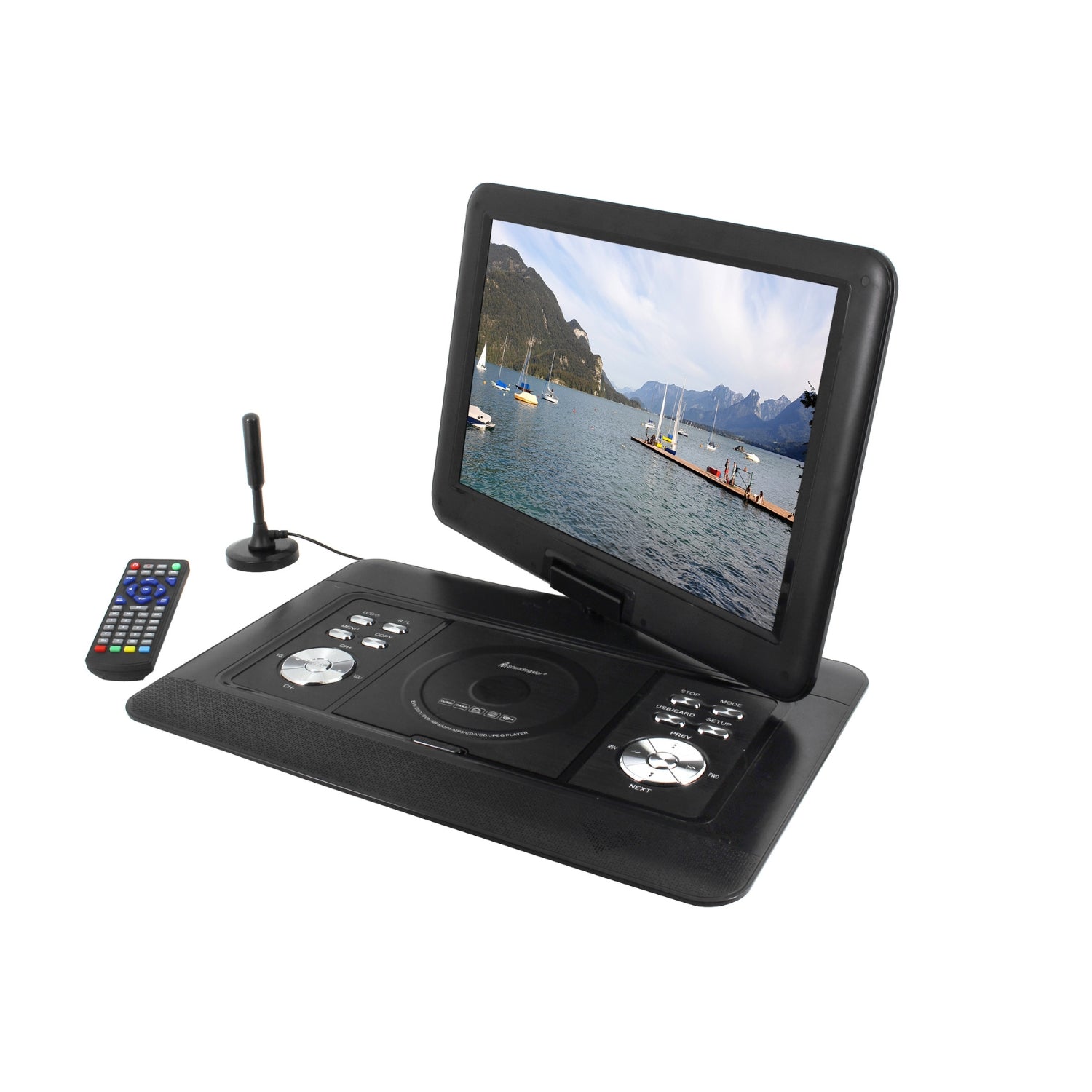 Soundmaster PDB1600SW tragbarer DVD-Player mit DVB-T2 HD-Tuner und 15.4" TFT Bildschirm inkl. 300 Spielen