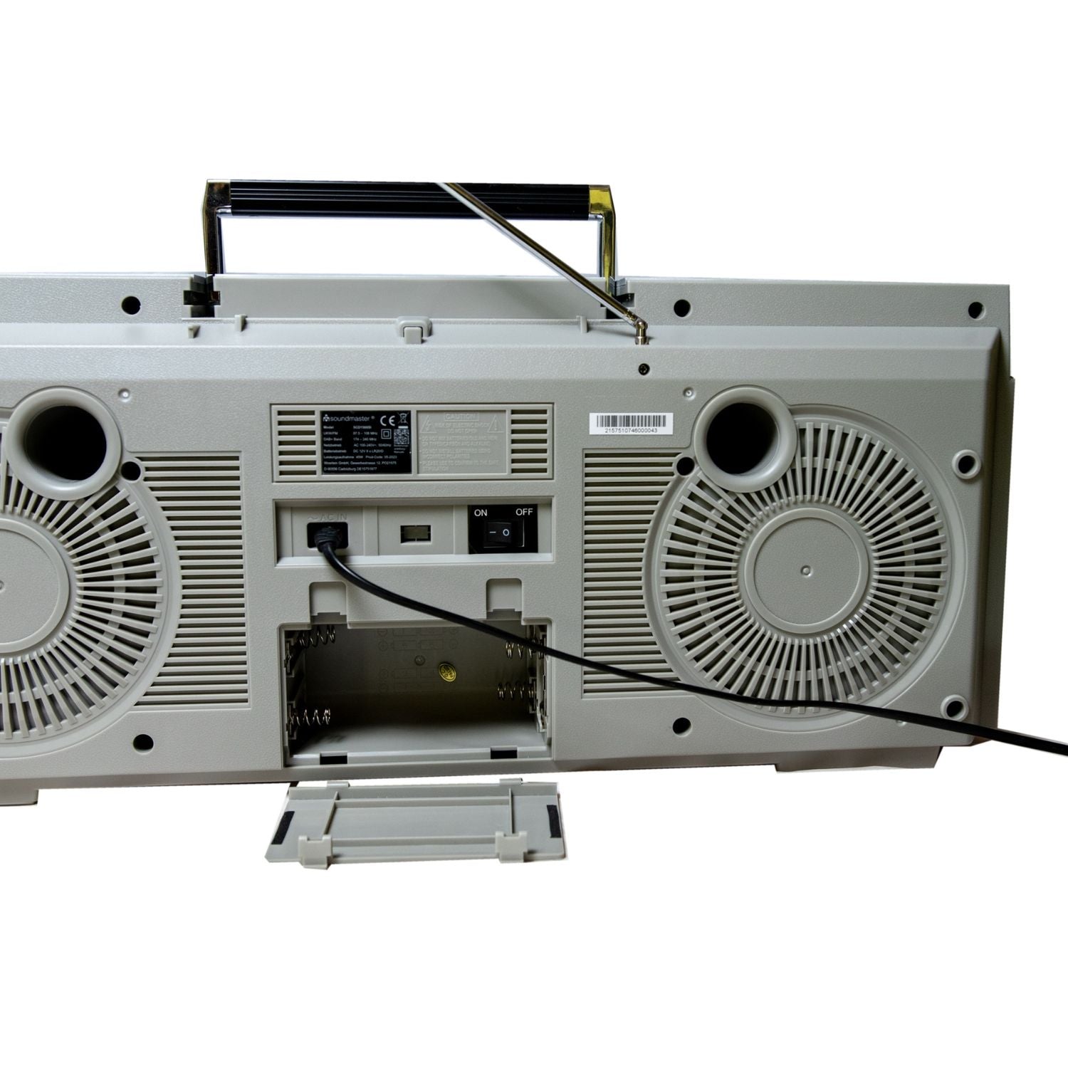 Soundmaster SCD1980SI Ghettoblaster Boombox DAB+ CD MP3 tragbarer Kassettenrekorder USB Encoding Bass-Reflex Mikrofonanschluss Karaoke