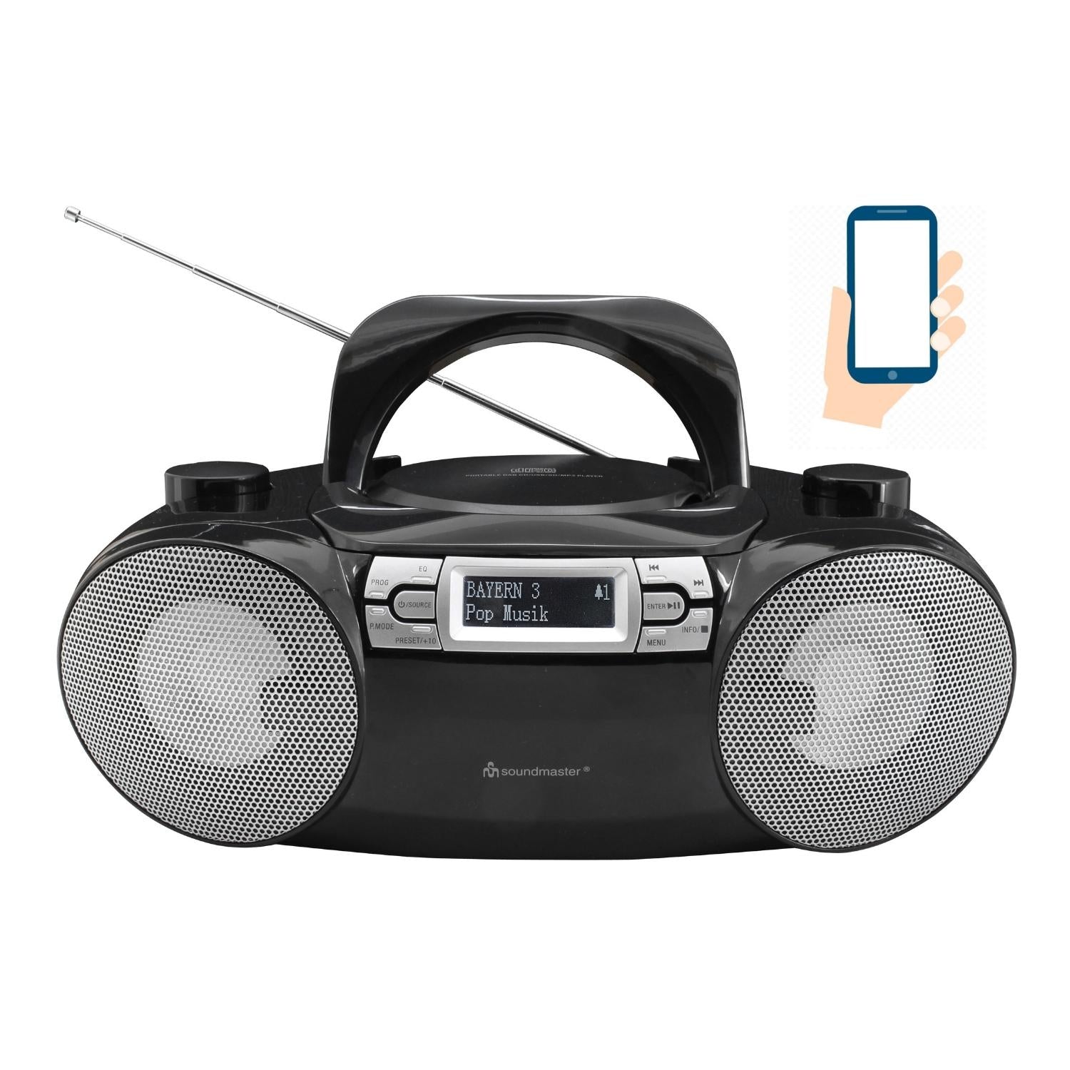 Soundmaster SCD8100SW portable boombox DAB+ CD USB MP3 Bluetooth streaming audiobook equalizer