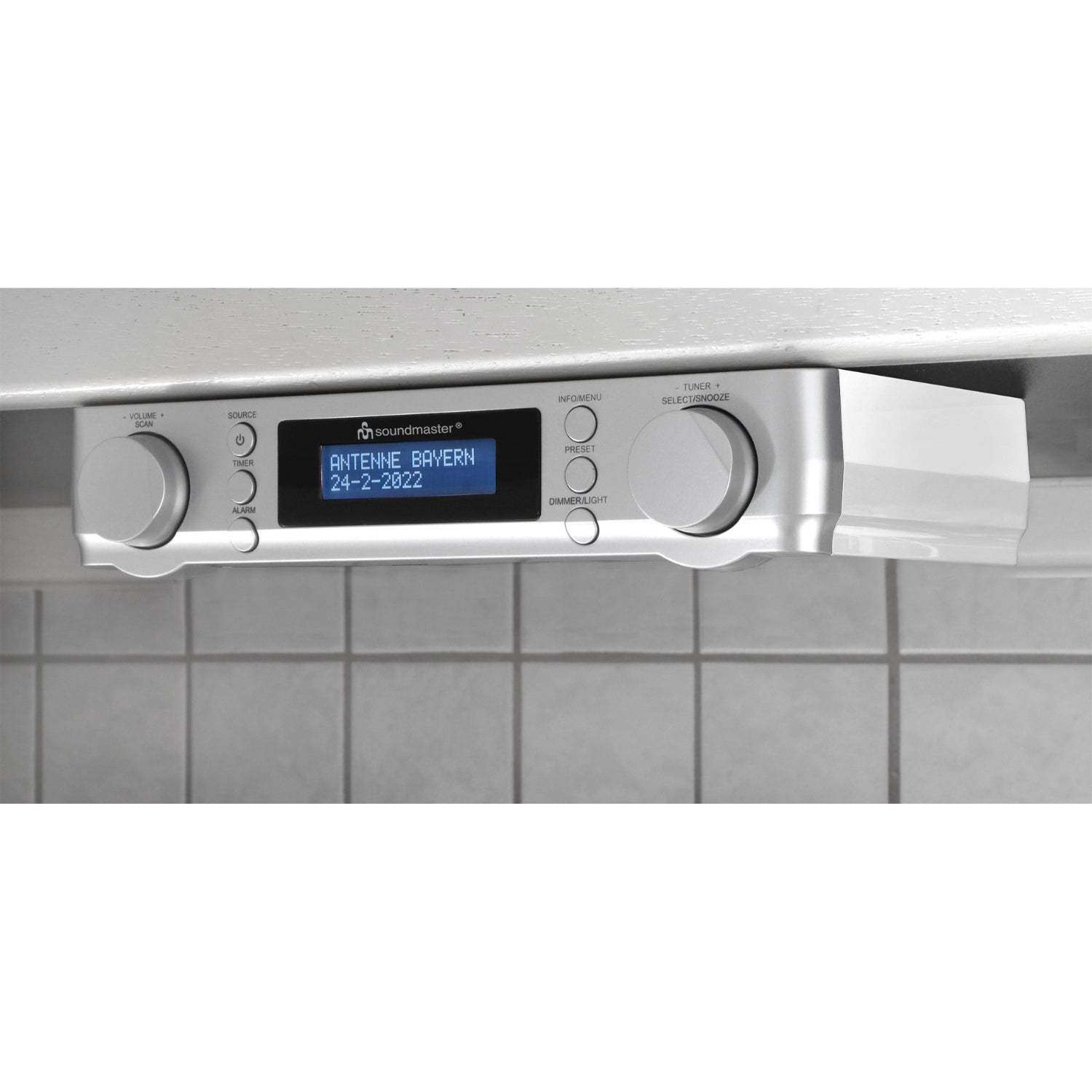 Soundmaster UR2022SI DAB+ and FM-RDS kitchen radio under-counter radio radio timer alarm clock LED light