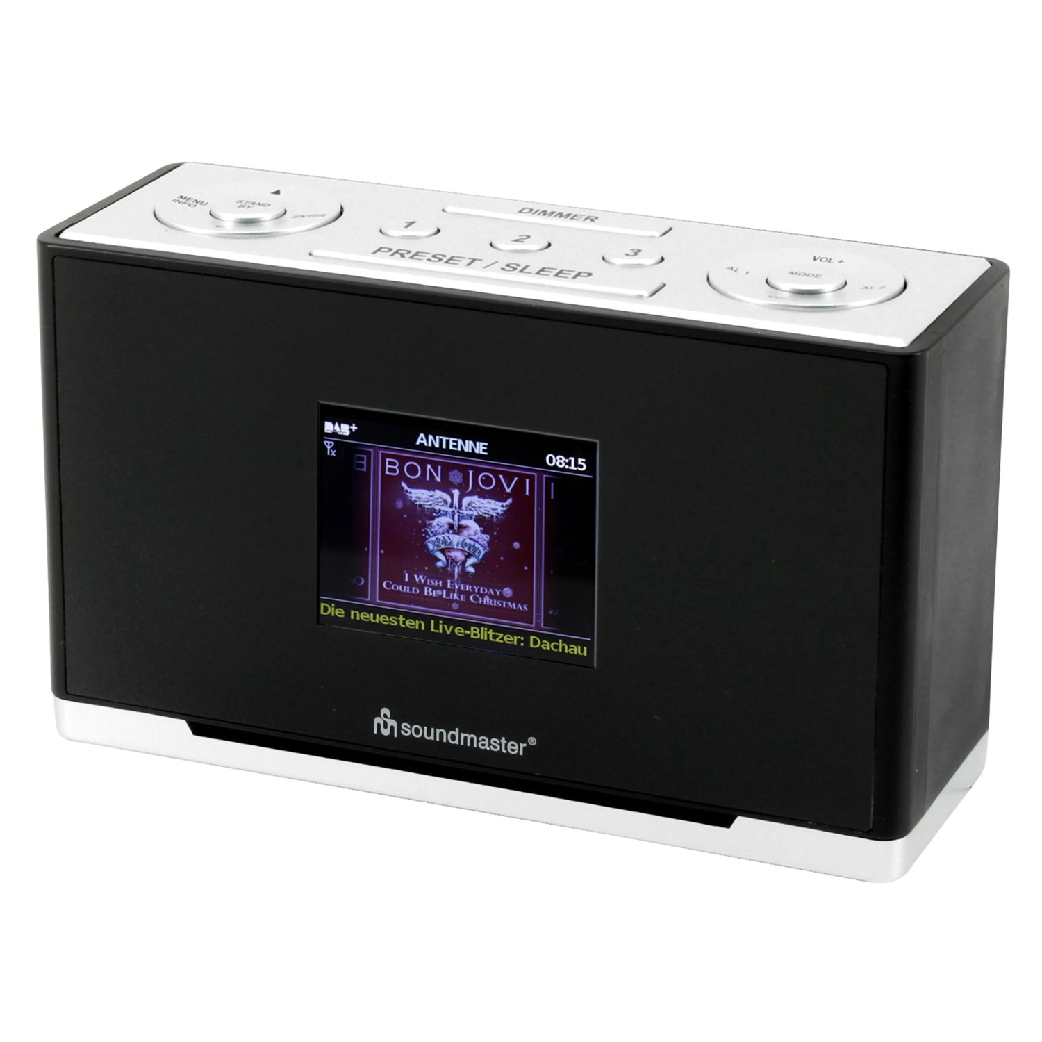 Soundmaster UR240SW Radiowecker mit Farbdisplay Gangreserve DAB+ UKW-Radio Dualalarm Sleeptimer